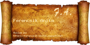 Ferencsik Anita névjegykártya